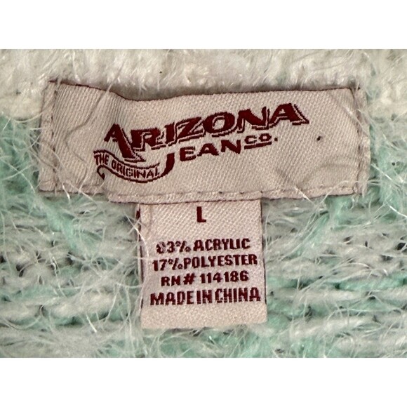 2 Arizona Women’s Fuzzy Cozy Fair Isle Hooded Sweaters Y2K Cute Aztec Casual Lg - Picture 6 of 16